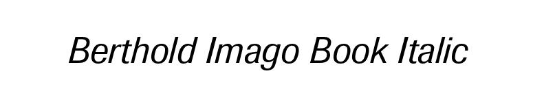 Berthold Imago Book Italic font preview