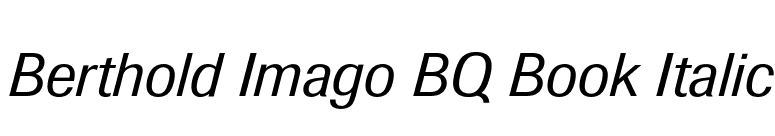 Berthold Imago BQ Book Italic font preview