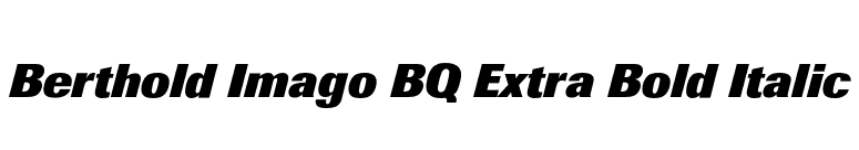 Berthold Imago BQ Extra Bold Italic font preview