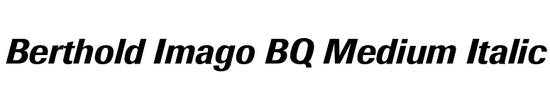 Berthold Imago BQ Medium Italic font preview