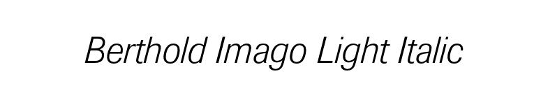 Berthold Imago Light Italic font preview