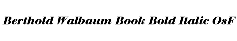 Berthold Walbaum Book Bold Italic OsF font preview
