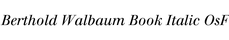 Berthold Walbaum Book Italic OsF font preview