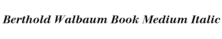 Berthold Walbaum Book Medium Italic font preview