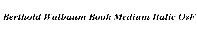 Berthold Walbaum Book Medium Italic OsF font preview