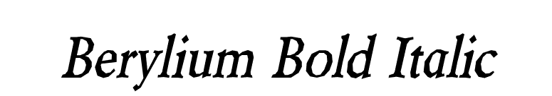 Berylium Bold Italic font preview