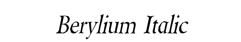 Berylium Italic font preview