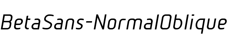 BetaSans-NormalOblique font preview