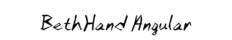 BethHand Angular font preview