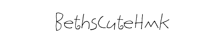 BethsCuteHmk font preview