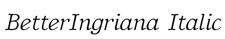 BetterIngriana Italic font preview