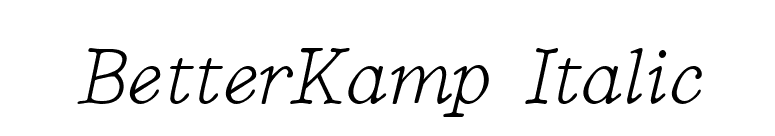 BetterKamp Italic font preview
