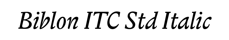 Biblon ITC Std Italic font preview