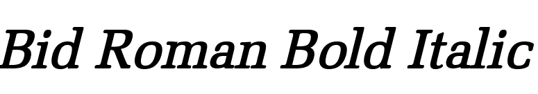Bid Roman Bold Italic font preview