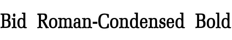 Bid Roman-Condensed Bold font preview
