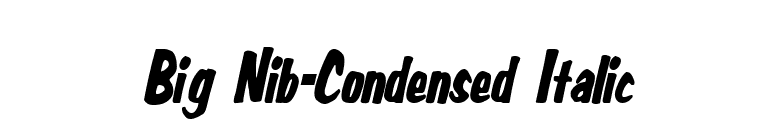 Big Nib-Condensed Italic font preview