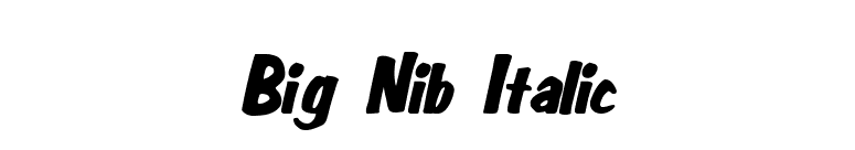 Big Nib Italic font preview