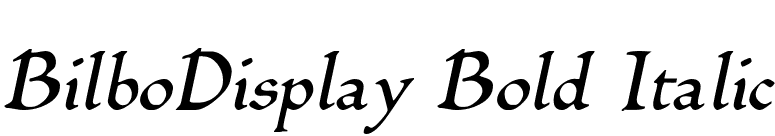 BilboDisplay Bold Italic font preview