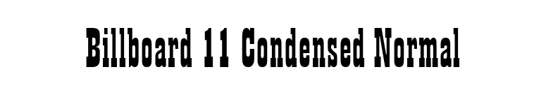 Billboard 11 Condensed Normal font preview