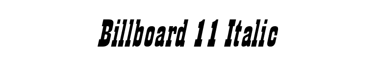 Billboard 11 Italic font preview
