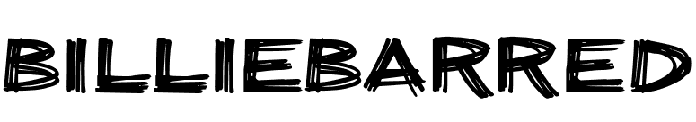 billieBarred font preview