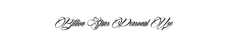 Billion Stars Personal Use  font preview