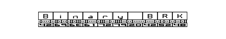 Binary BRK font preview