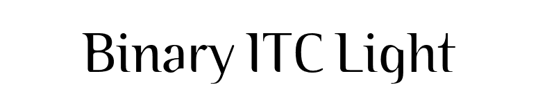 Binary ITC Light font preview