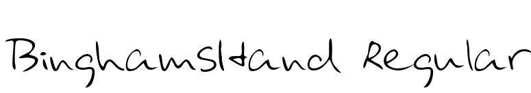 BinghamsHand Regular font preview