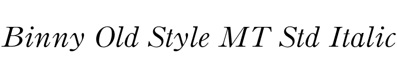 Binny Old Style MT Std Italic font preview