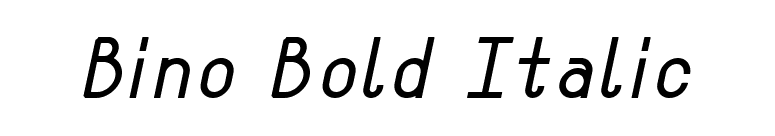 Bino Bold Italic font preview