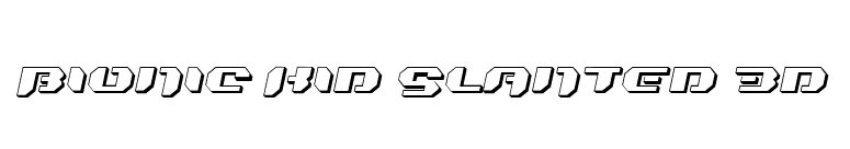 Bionic Kid Slanted 3d font preview