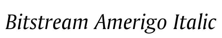 Bitstream Amerigo Italic font preview