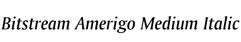 Bitstream Amerigo Medium Italic font preview