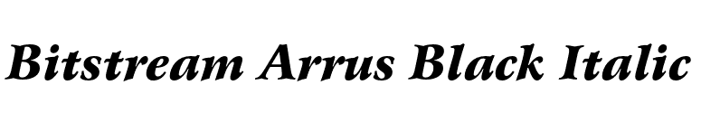 Bitstream Arrus Black Italic font preview