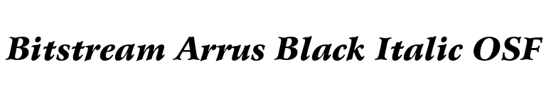 Bitstream Arrus Black Italic OSF font preview