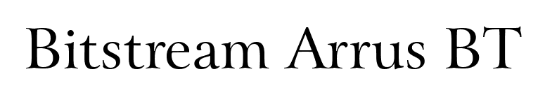 Bitstream Arrus BT font preview