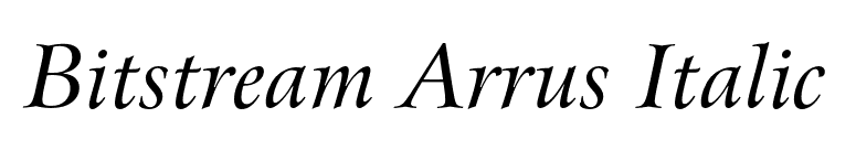 Bitstream Arrus Italic font preview