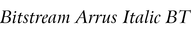 Bitstream Arrus Italic BT font preview