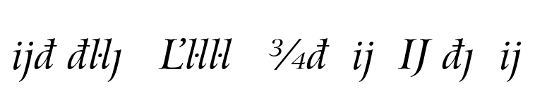 Bitstream Arrus Italic Extension font preview