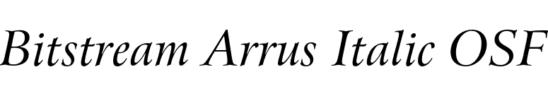 Bitstream Arrus Italic OSF font preview