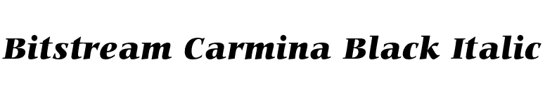 Bitstream Carmina Black Italic font preview