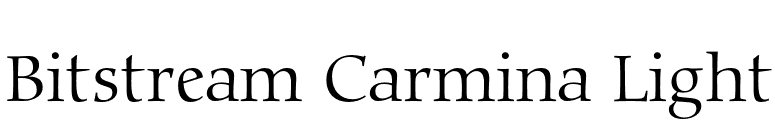 Bitstream Carmina Light font preview
