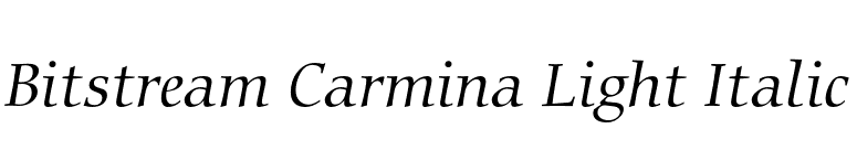 Bitstream Carmina Light Italic font preview