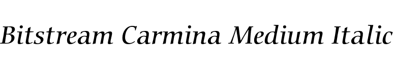 Bitstream Carmina Medium Italic font preview