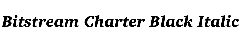 Bitstream Charter Black Italic font preview