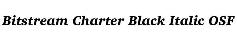 Bitstream Charter Black Italic OSF font preview