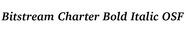 Bitstream Charter Bold Italic OSF font preview