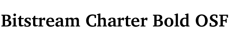 Bitstream Charter Bold OSF font preview