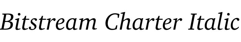 Bitstream Charter Italic font preview
